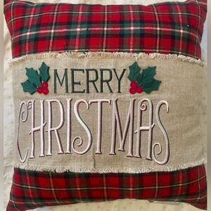 NW ST NICHOLS MERRY CHRISTMAS THROW PILLOW 18”x18”